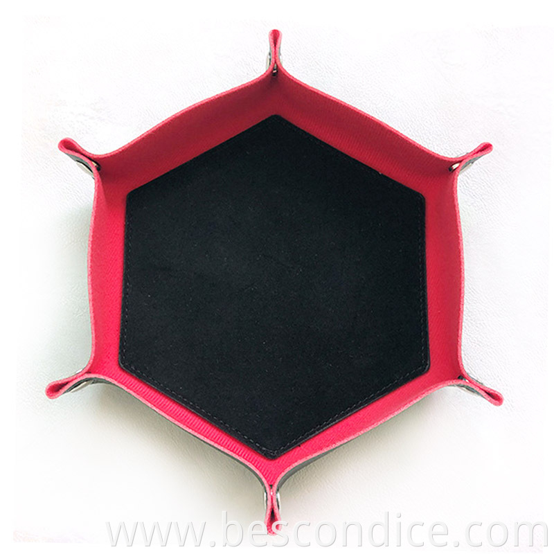 7inch Hexagon Folding Leatherette Tray 2